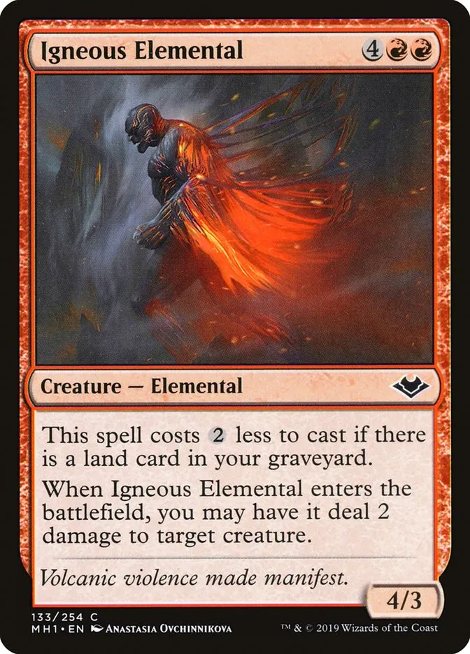 2019 Modern Horizons Igneous Elemental common #133 unlisted card image