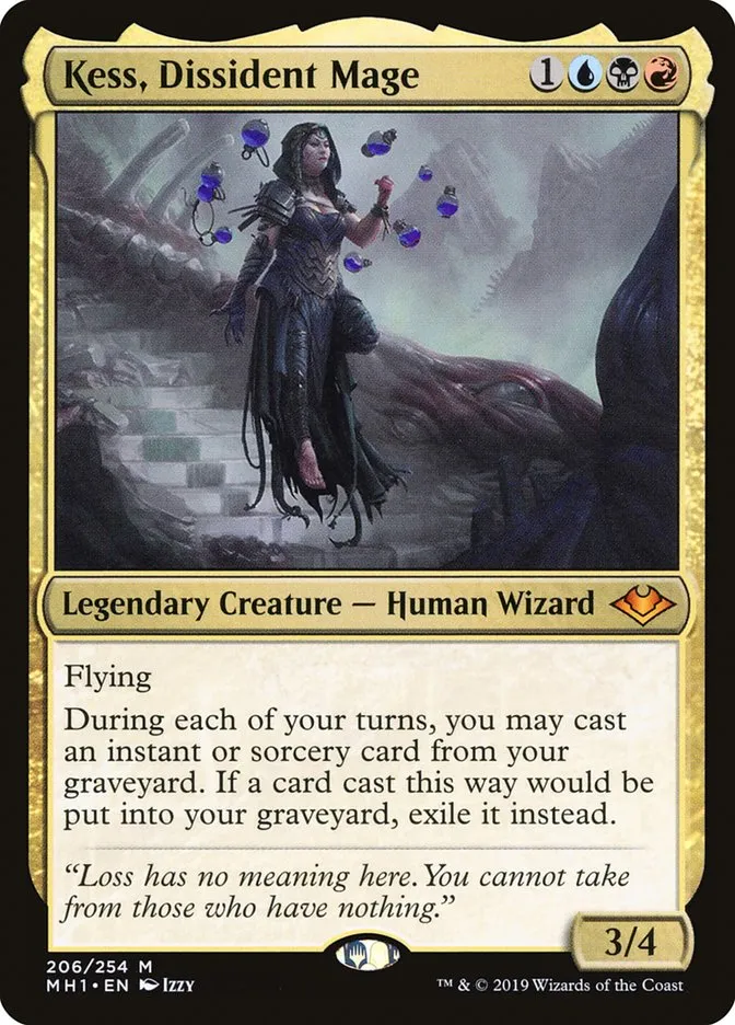 2019 Modern Horizons Kess, Dissident Mage mythic #206 unlisted card image