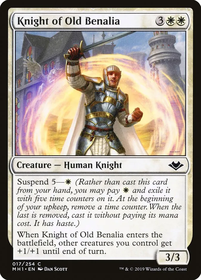 2019 Modern Horizons Knight of Old Benalia common #17 unlisted card image