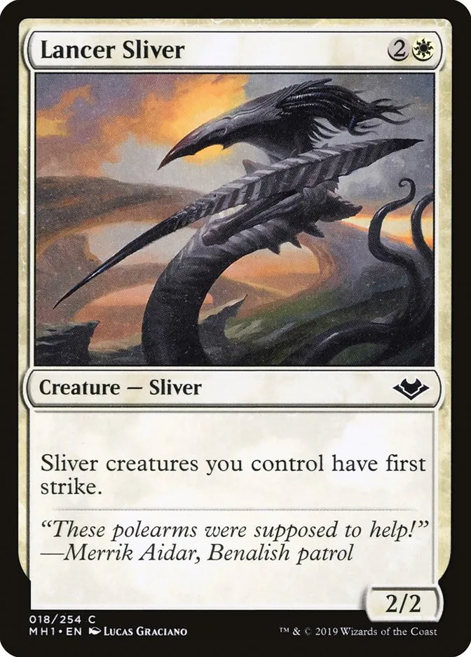 2019 Modern Horizons Lancer Sliver common #18 unlisted card image