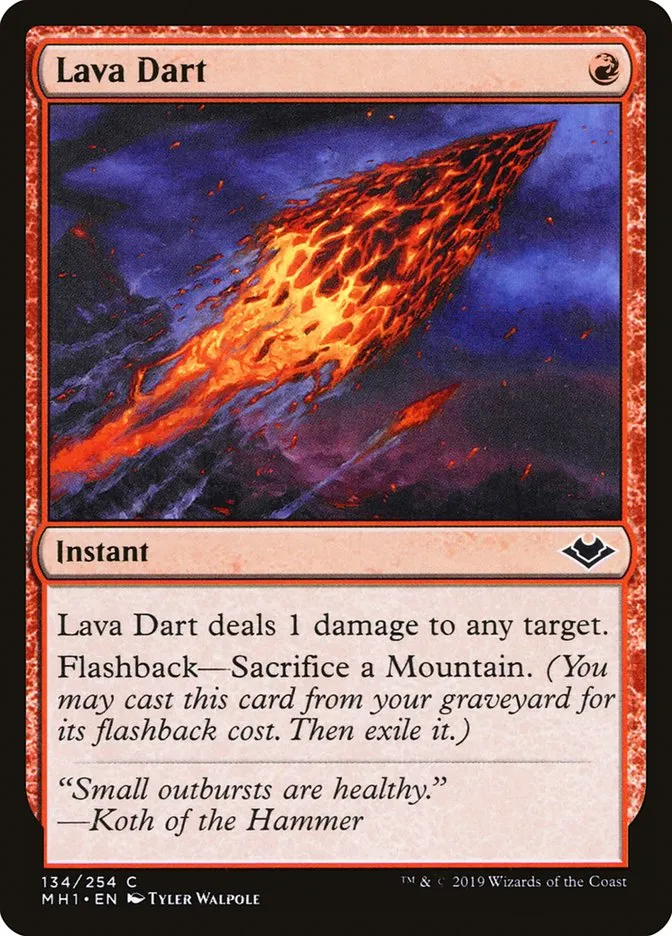 2019 Modern Horizons Lava Dart common #134 unlisted card image