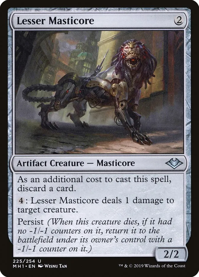 2019 Modern Horizons Lesser Masticore uncommon #225 unlisted card image