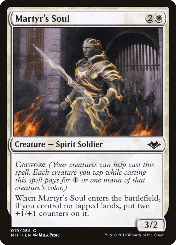 2019 Modern Horizons Martyr's Soul common #19 unlisted card image