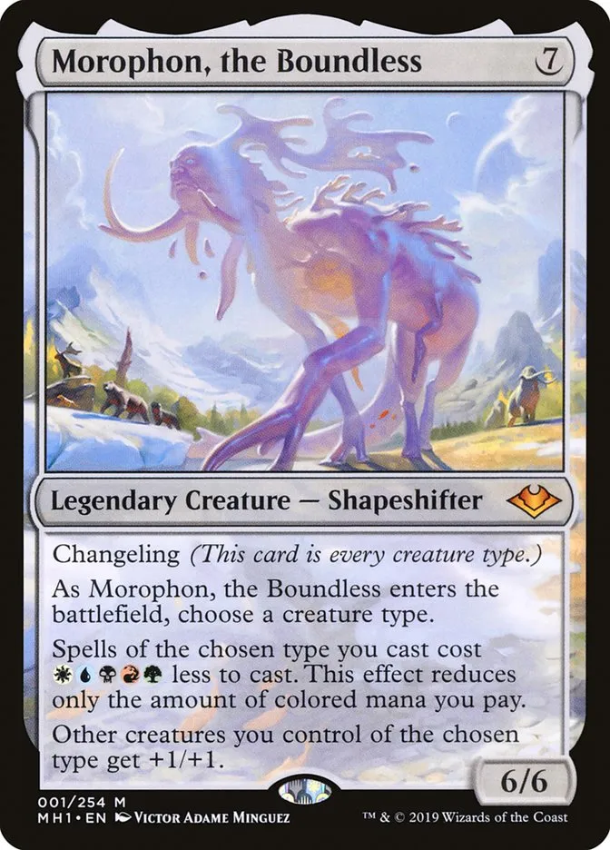 2019 Modern Horizons Morophon, the Boundless mythic #1 unlisted card image