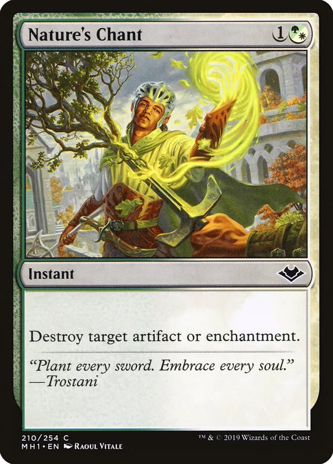 2019 Modern Horizons Nature's Chant common #210 unlisted card image