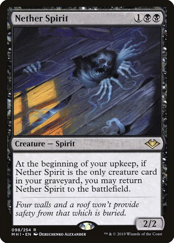 2019 Modern Horizons Nether Spirit rare #98 unlisted card image