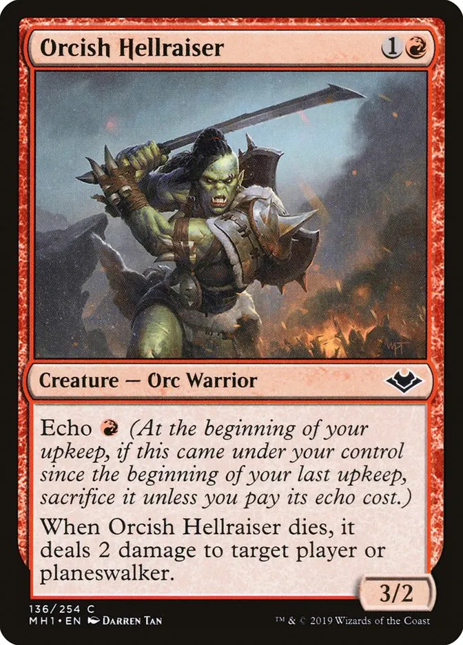2019 Modern Horizons Orcish Hellraiser common #136 unlisted card image