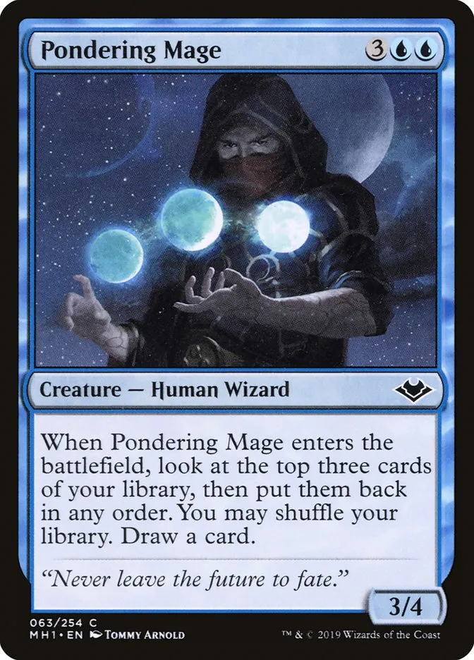 2019 Modern Horizons Pondering Mage common #63 unlisted card image