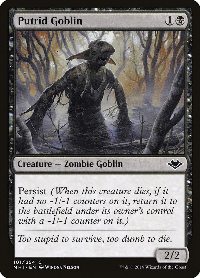 2019 Modern Horizons Putrid Goblin common #101 unlisted card image