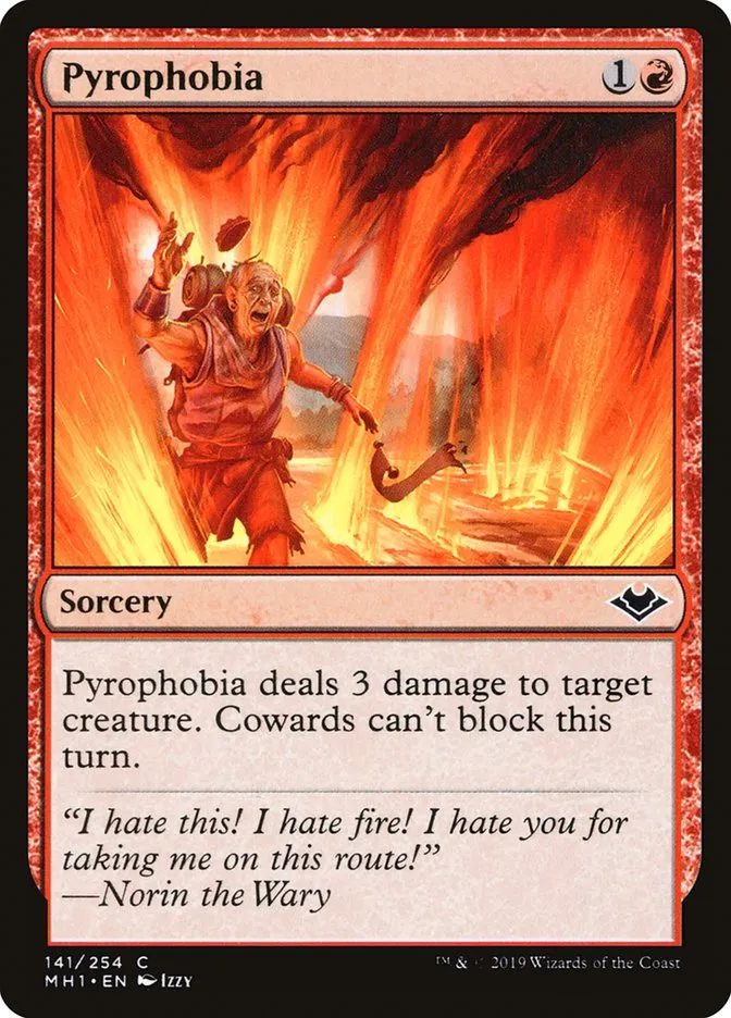 2019 Modern Horizons Pyrophobia common #141 unlisted card image