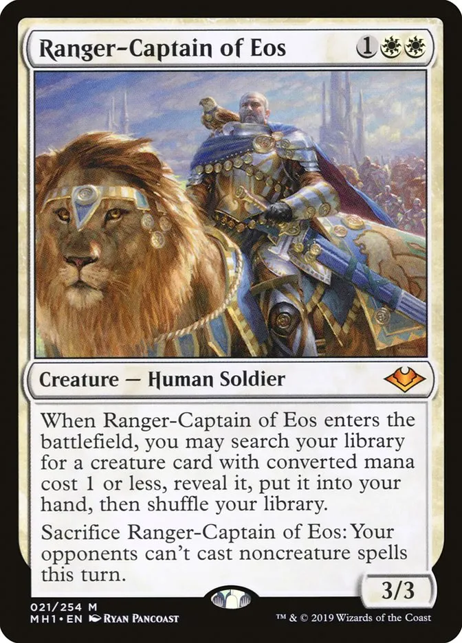 2019 Modern Horizons Ranger-Captain of Eos mythic #21 unlisted card image