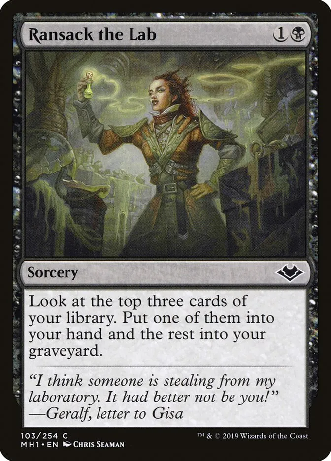 2019 Modern Horizons Ransack the Lab common #103 unlisted card image