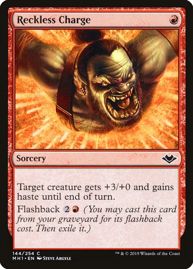 2019 Modern Horizons Reckless Charge common #144 unlisted card image