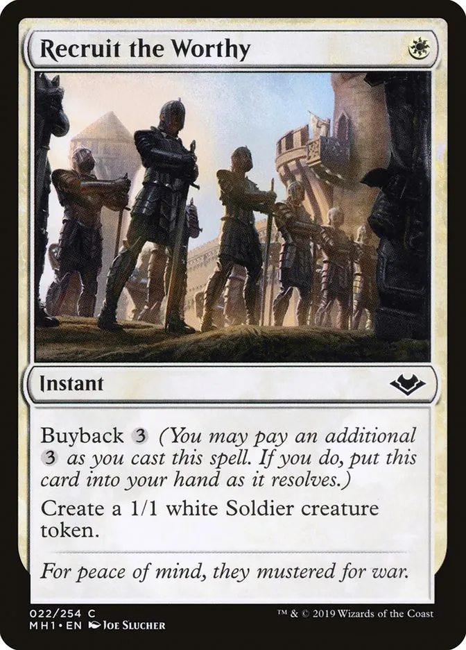 2019 Modern Horizons Recruit the Worthy common #22 unlisted card image