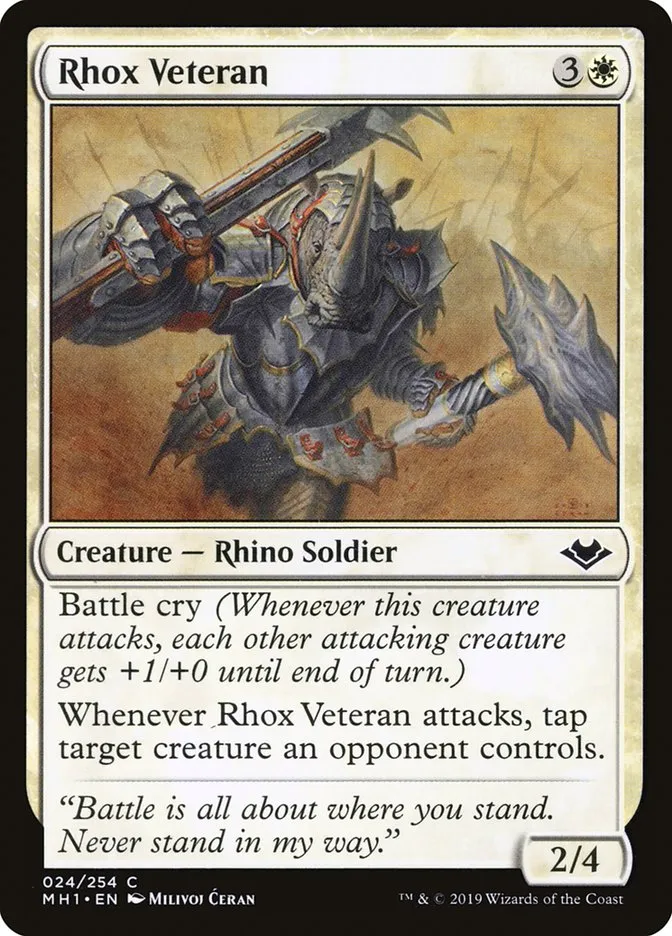 2019 Modern Horizons Rhox Veteran common #24 unlisted card image