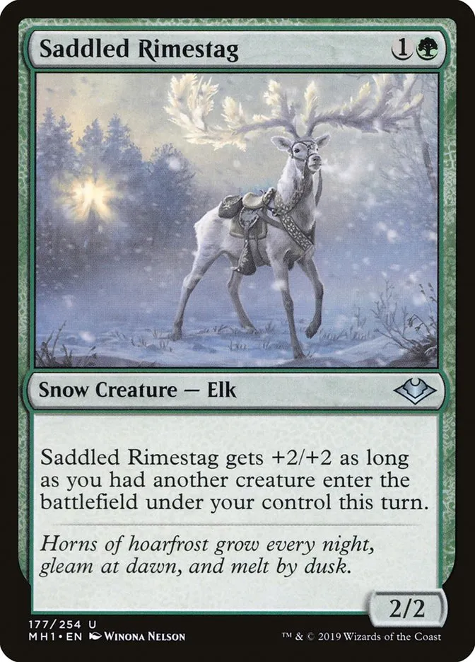2019 Modern Horizons Saddled Rimestag uncommon #177 unlisted card image