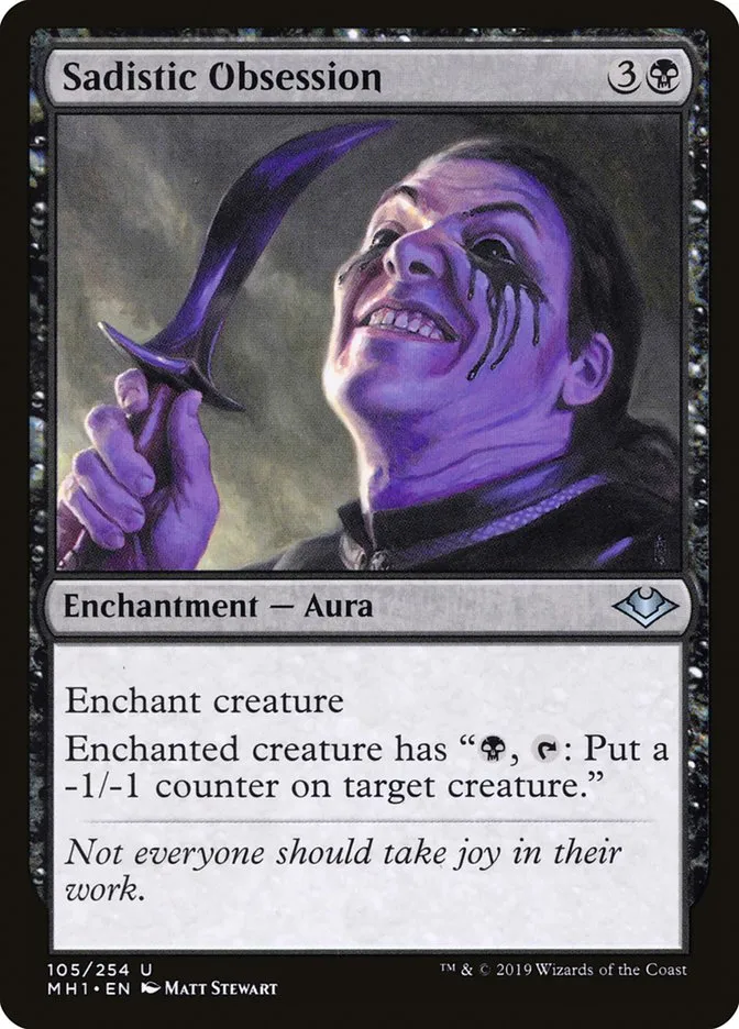 2019 Modern Horizons Sadistic Obsession uncommon #105 unlisted card image