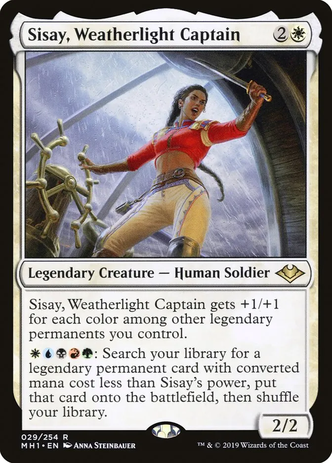2019 Modern Horizons Sisay, Weatherlight Captain rare #29 unlisted card image