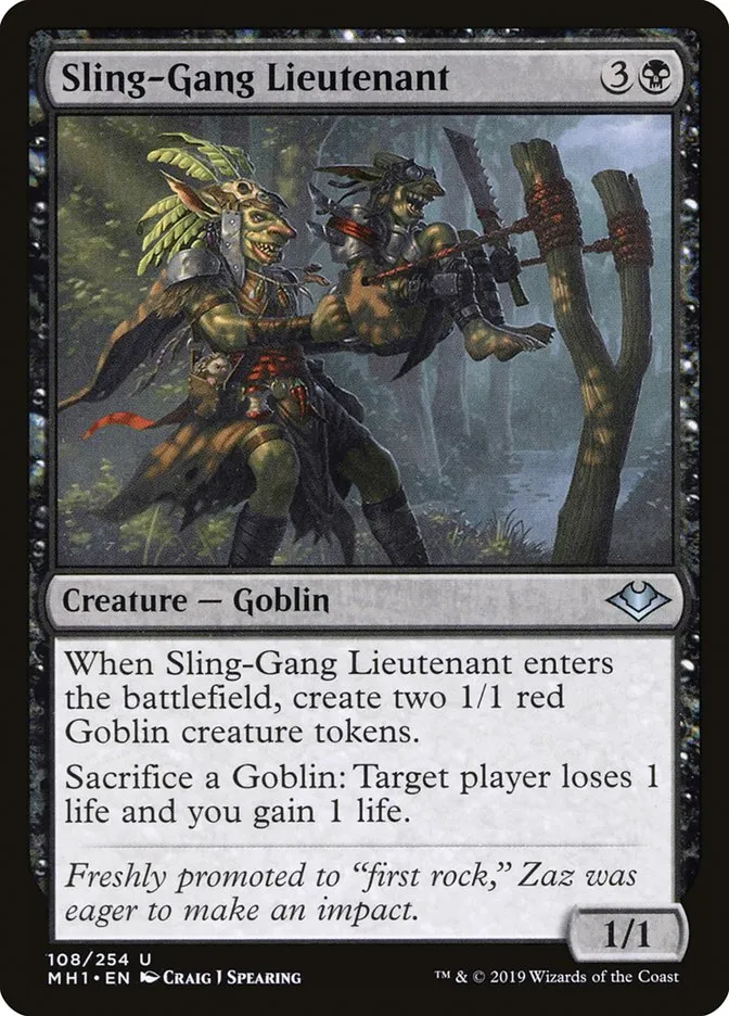 2019 Modern Horizons Sling-Gang Lieutenant uncommon #108 unlisted card image