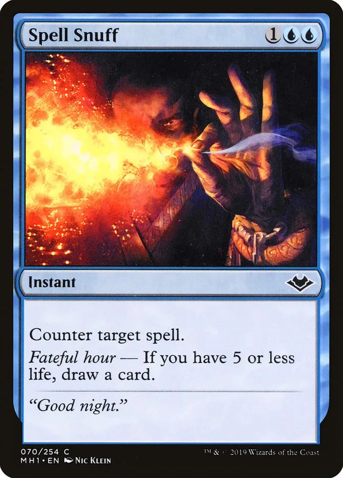 2019 Modern Horizons Spell Snuff common #70 unlisted card image