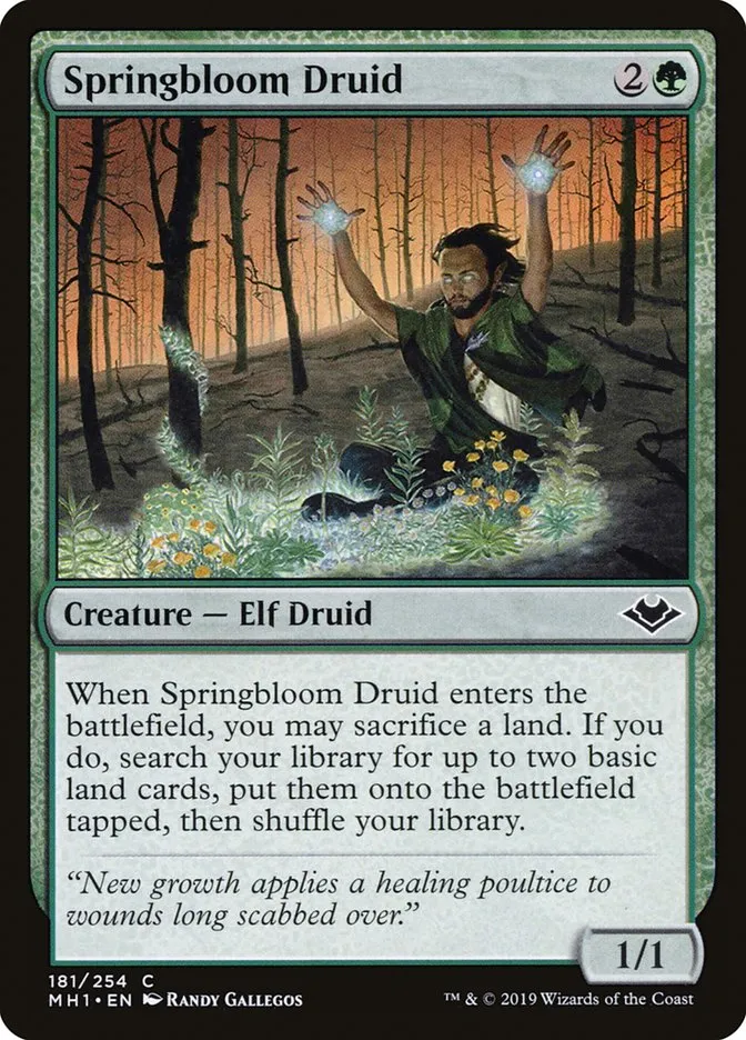 2019 Modern Horizons Springbloom Druid common #181 unlisted card image