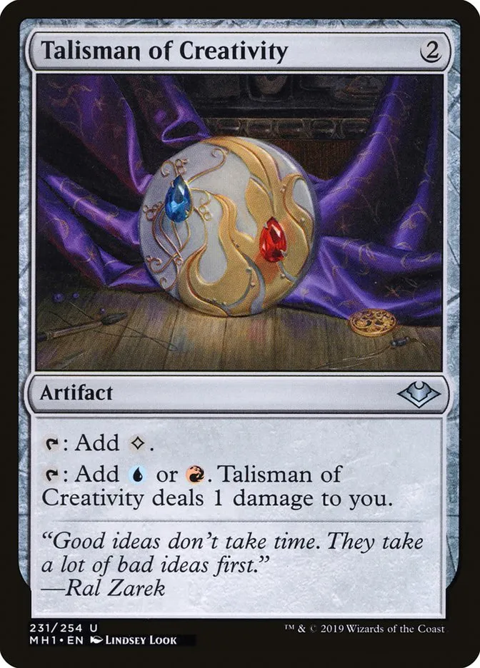 2019 Modern Horizons Talisman of Creativity uncommon #231 unlisted card image