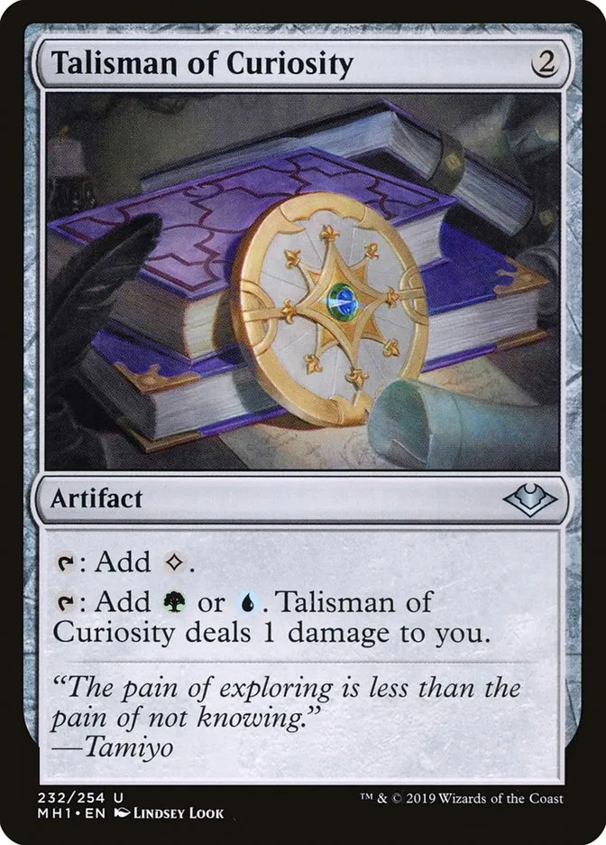 2019 Modern Horizons Talisman of Curiosity uncommon #232 unlisted card image