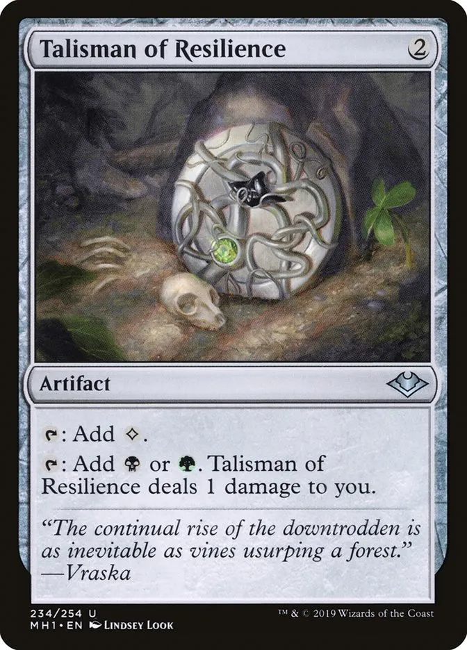 2019 Modern Horizons Talisman of Resilience uncommon #234 unlisted card image