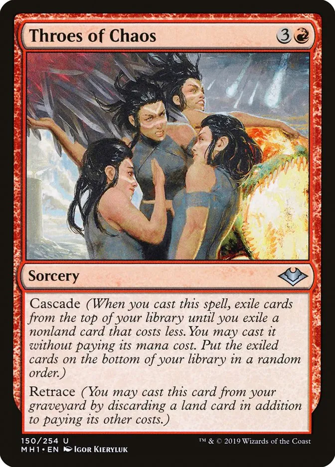2019 Modern Horizons Throes of Chaos uncommon #150 unlisted card image