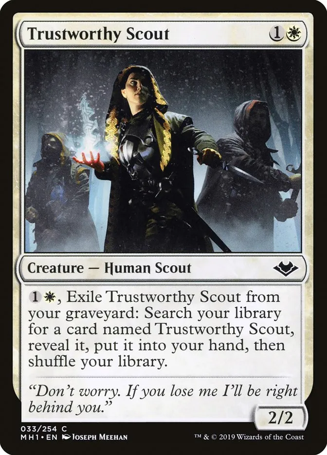 2019 Modern Horizons Trustworthy Scout common #33 unlisted card image