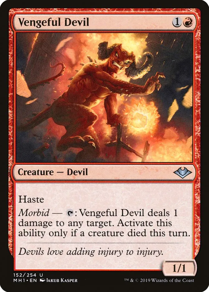 2019 Modern Horizons Vengeful Devil uncommon #152 unlisted card image