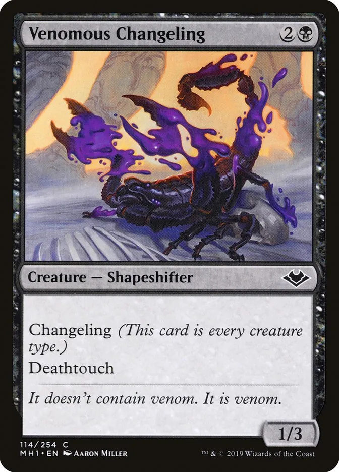 2019 Modern Horizons Venomous Changeling common #114 unlisted card image