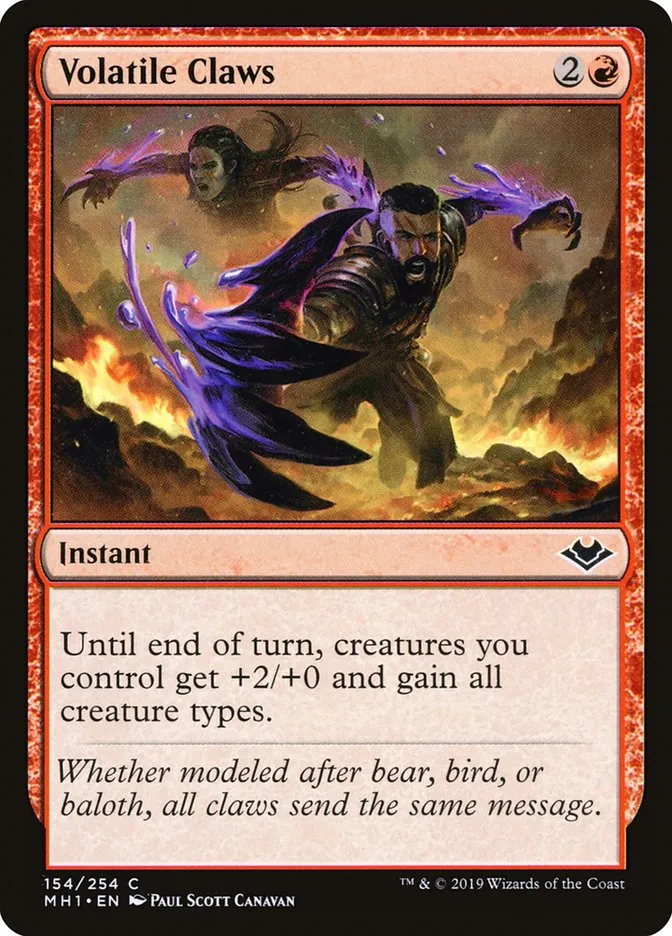 2019 Modern Horizons Volatile Claws common #154 unlisted card image