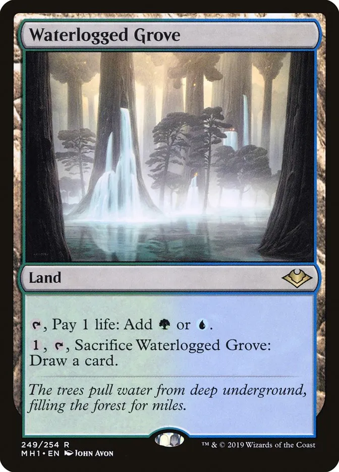 2019 Modern Horizons Waterlogged Grove rare #249 unlisted card image