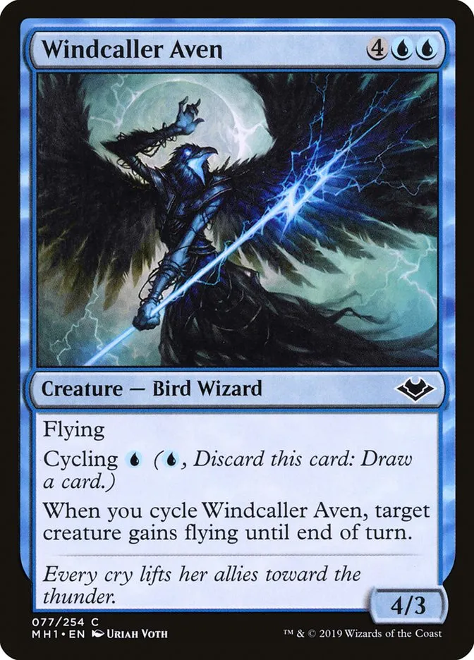 2019 Modern Horizons Windcaller Aven common #77 unlisted card image