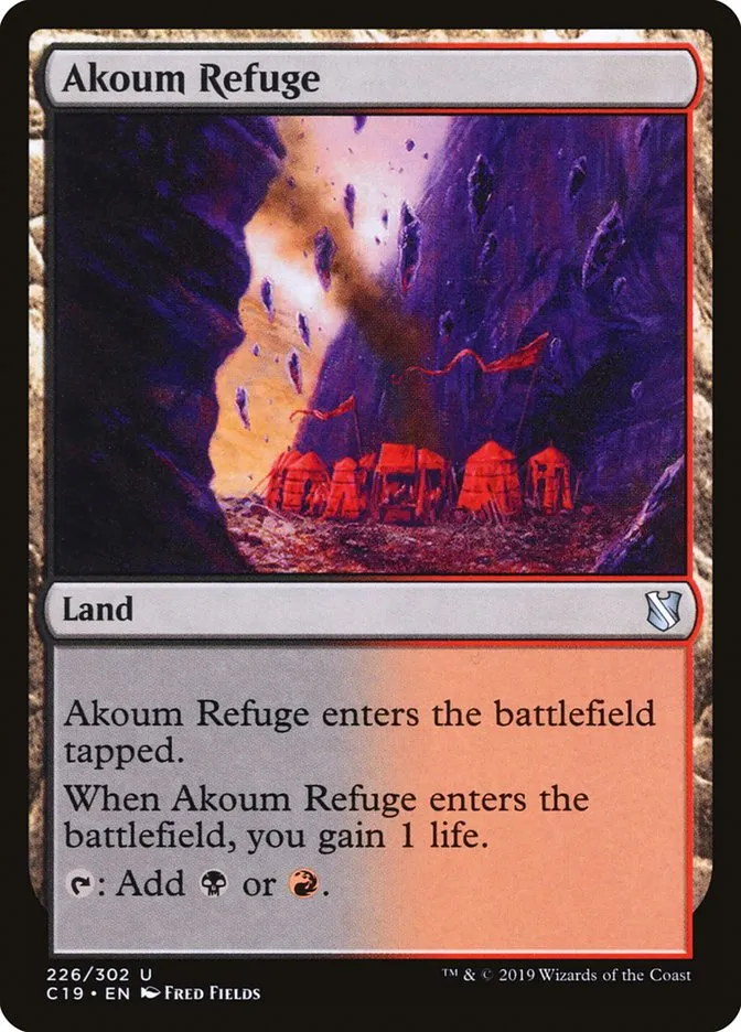 2019 Commander 2019 Akoum Refuge uncommon #226 uncommon card image
