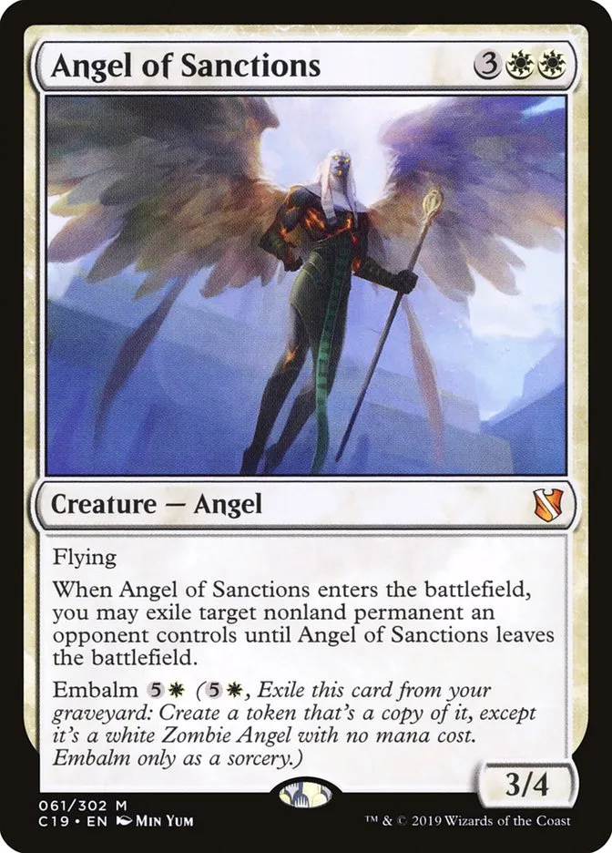 2019 Commander 2019 Angel of Sanctions #61 mythic card image