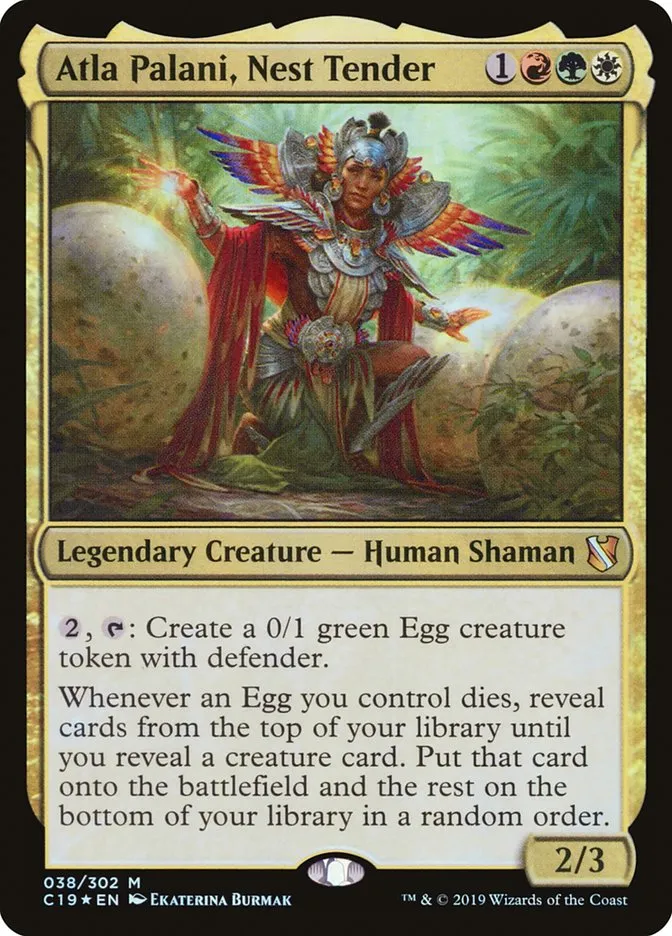 2019 Commander 2019 Atla Palani, Nest Tender #38 mythic card image