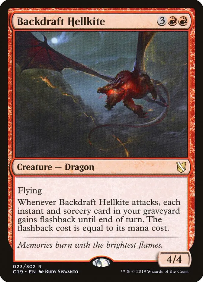 2019 Commander 2019 Backdraft Hellkite rare #23 rare card image