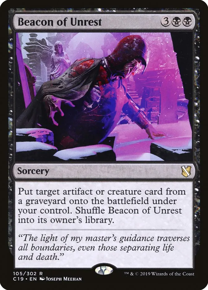 2019 Commander 2019 Beacon of Unrest rare #105 rare card image