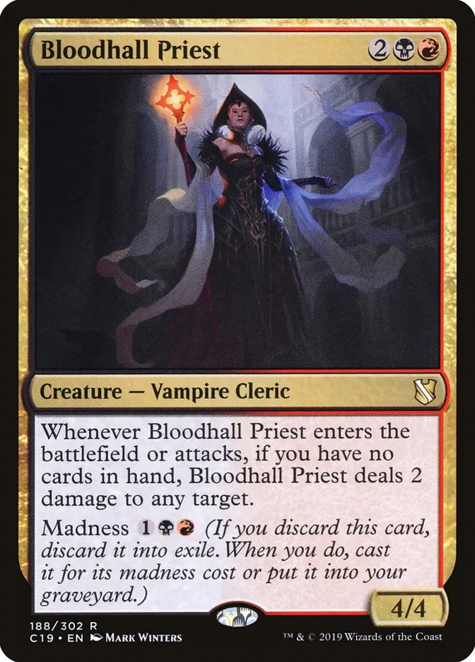 2019 Commander 2019 Bloodhall Priest #188 rare card image