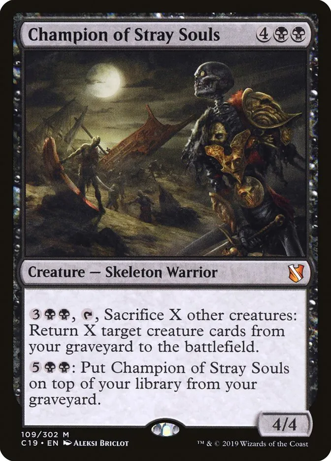 2019 Commander 2019 Champion of Stray Souls #109 mythic card image