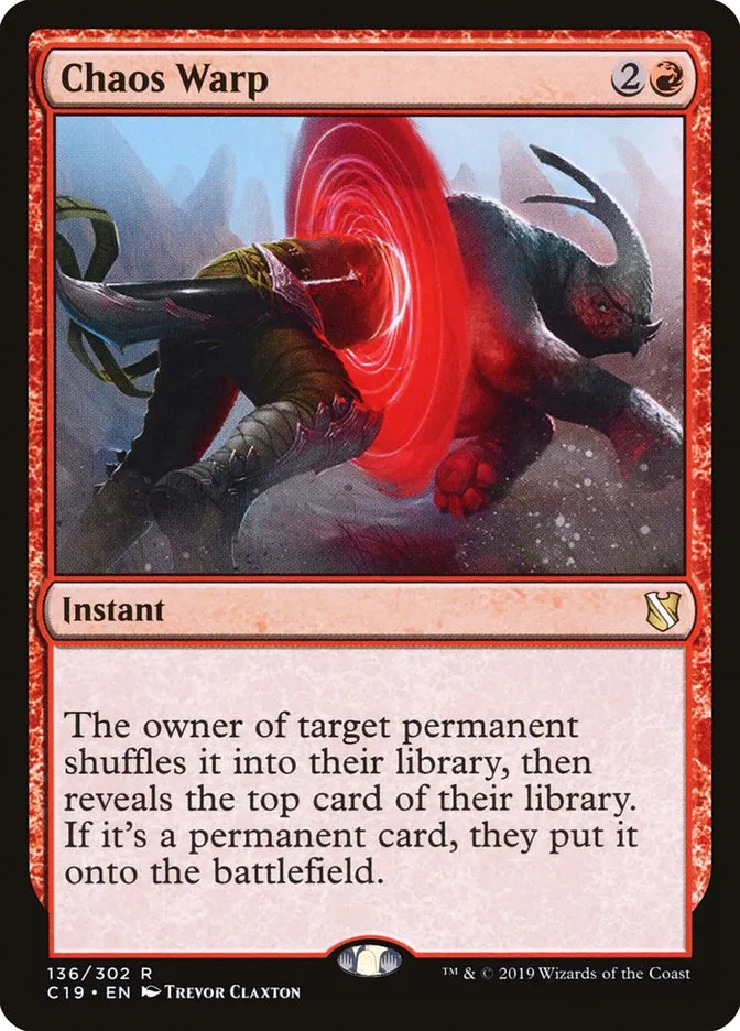 2019 Commander 2019 Chaos Warp #136 rare card image