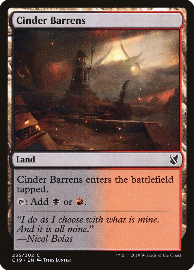 2019 Commander 2019 Cinder Barrens common #235 common card image