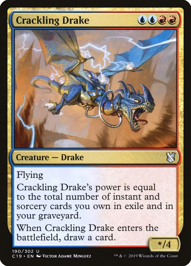 2019 Commander 2019 Crackling Drake uncommon #190 uncommon card image