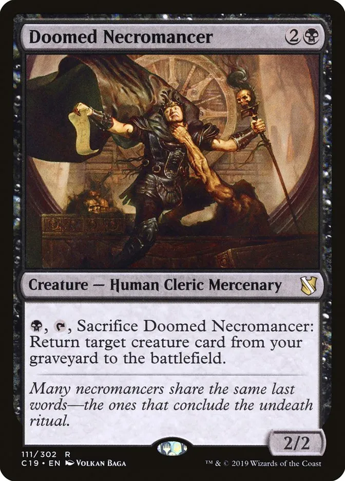 2019 Commander 2019 Doomed Necromancer rare #111 rare card image