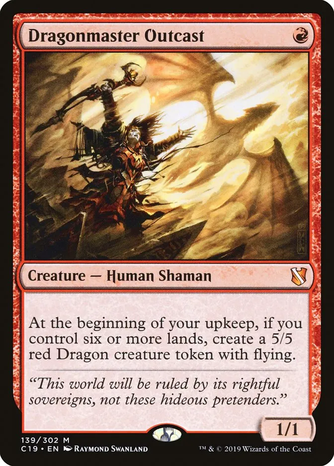 2019 Commander 2019 Dragonmaster Outcast mythic #139 mythic card image
