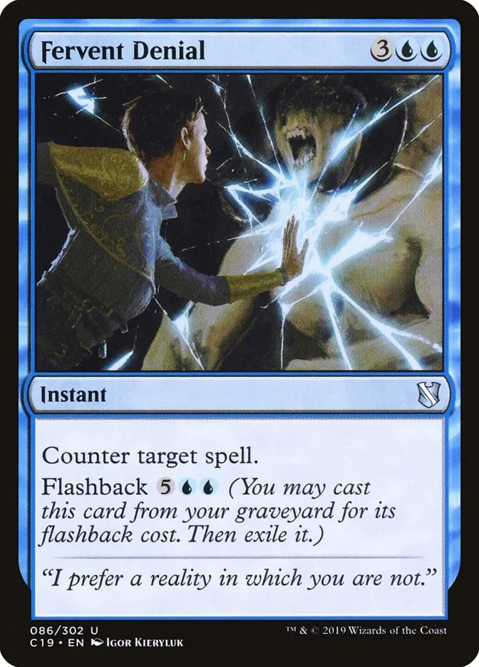 2019 Commander 2019 Fervent Denial uncommon #86 uncommon card image