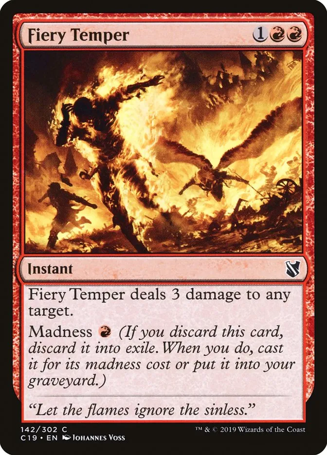 2019 Commander 2019 Fiery Temper common #142 common card image