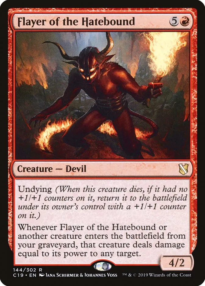 2019 Commander 2019 Flayer of the Hatebound #144 rare card image